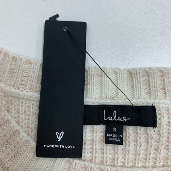 Lulus Always Adoring Sweater Womens S Ivory Space Dye Balloon Sleeve Pullover - Picture 8 of 14